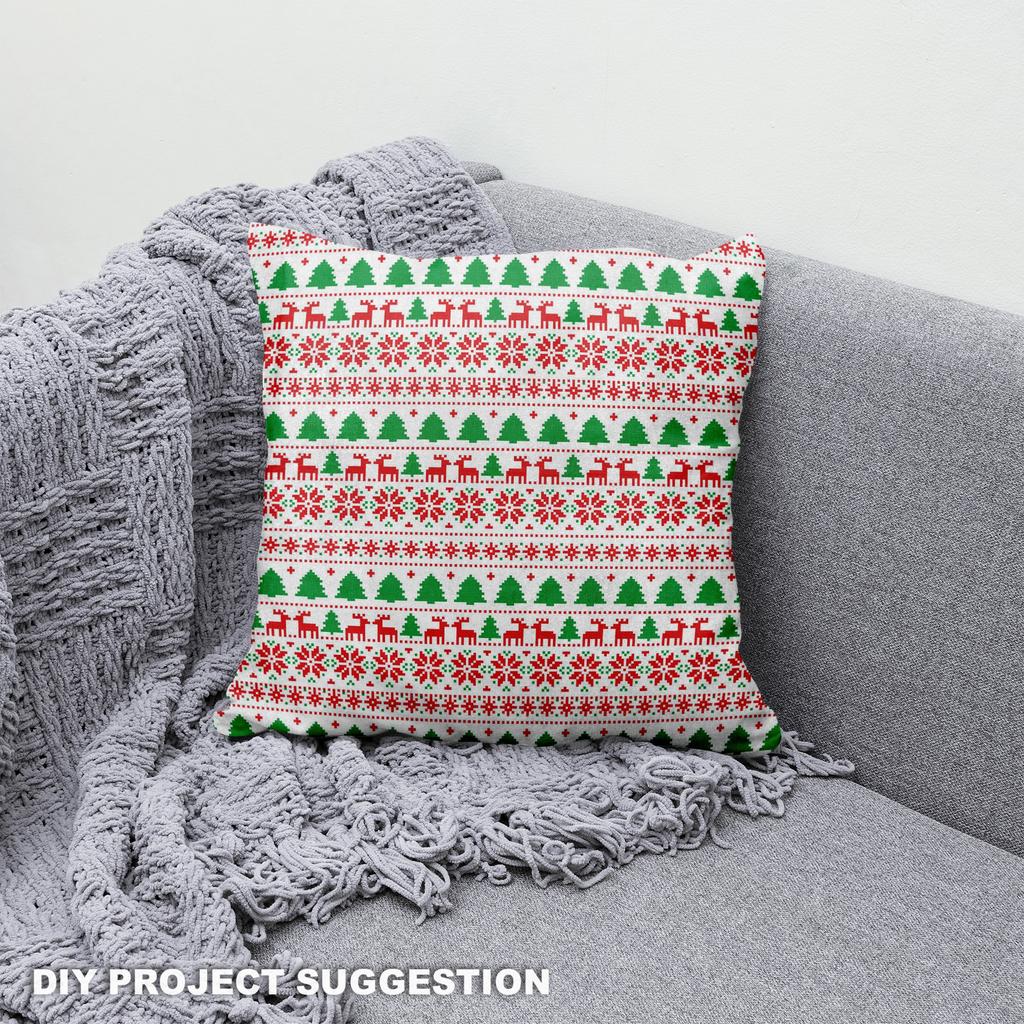 Royal Samt Stoff Polyester Zum Nähen - Motiv Pixel-Weihnachtsmuster