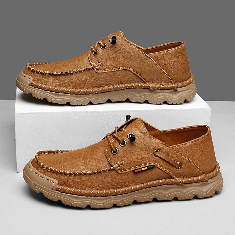 Мужская повседневная обувь из натуральной кожи в стиле ретро, удобная мужская обувь для активного отдыха, нескользящие кроссовки ручной работы для походов, обувь для треккинга