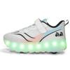 BoyS Four-wheeled Charging Flat-shaped Shoes LED Lamp Shoes Runaway Shoes Roller Skating Sports Shoes Girl Skates