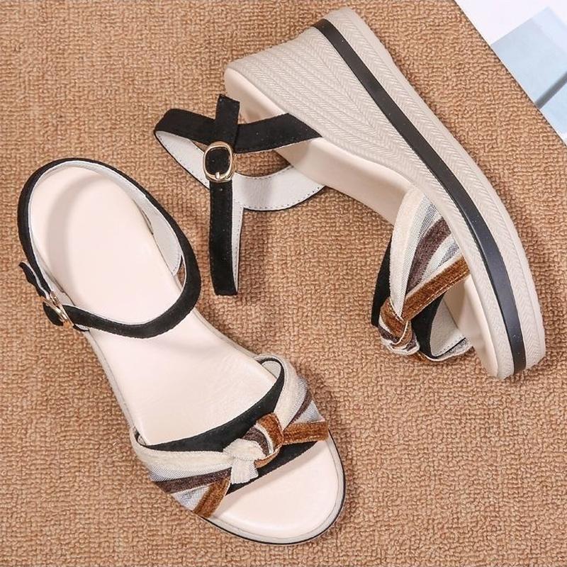 Модные женские сандалии новинки 2024 года бренды танкетка ремешки ортопедические сандалии средний каблук летние римские туфли на платформе пляжные элегантные