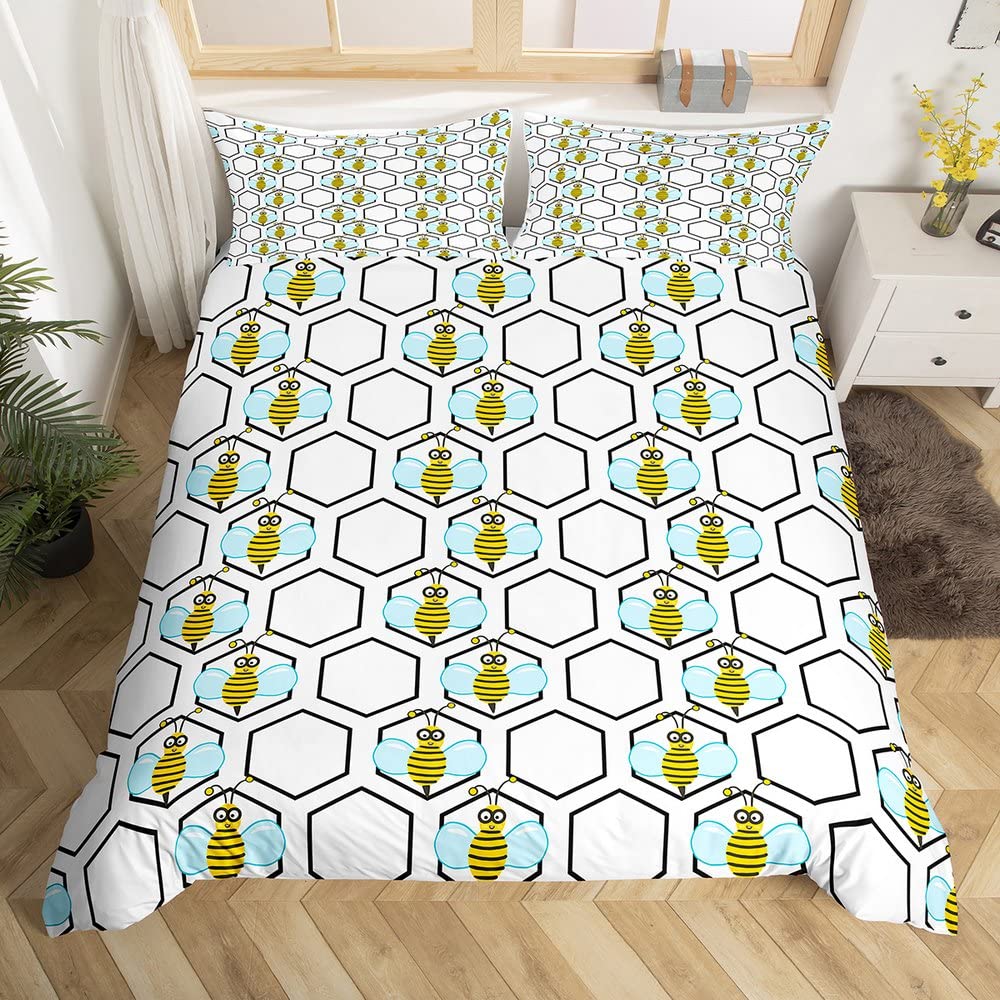 Honeycomb Duvet Cover Set Pink Geometry 3D Printed Bedding Set Polyester Cool Style Double Queen King Quilt Cover For Boys Adult