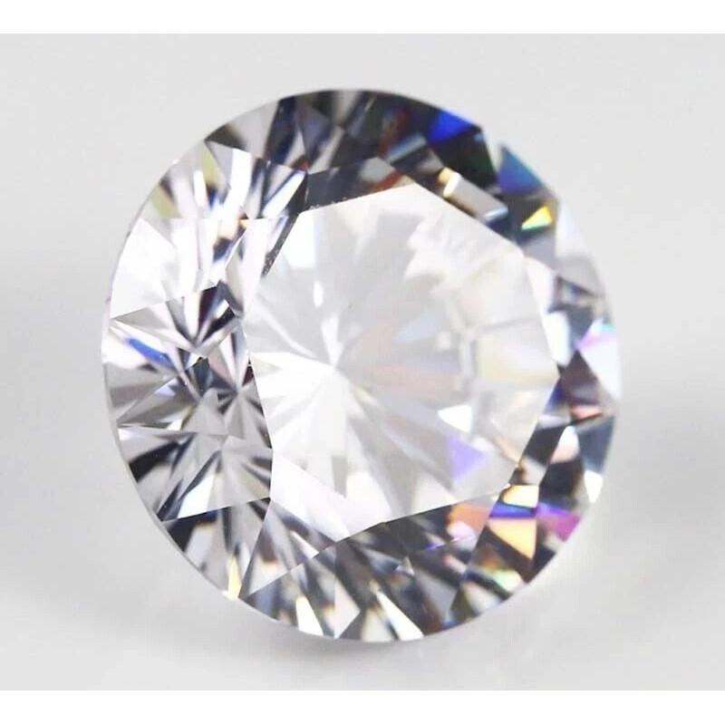 Certified Natural White Cubic Zircon Round Cut 5+ Ct Beautiful Loose Gemstone