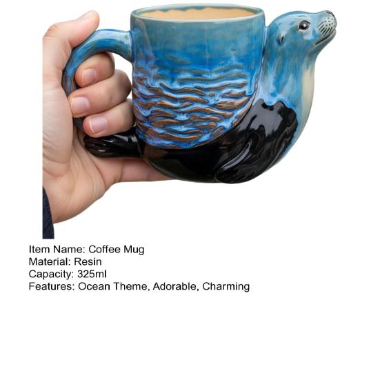 325 мл 3D кружка для кофе «Морские животные» Ручная работа Смоляная чашка со скульптурой кита/дельфина/акулы/черепахи Посуда для напитков на морскую тематику для любителя моря в подарок