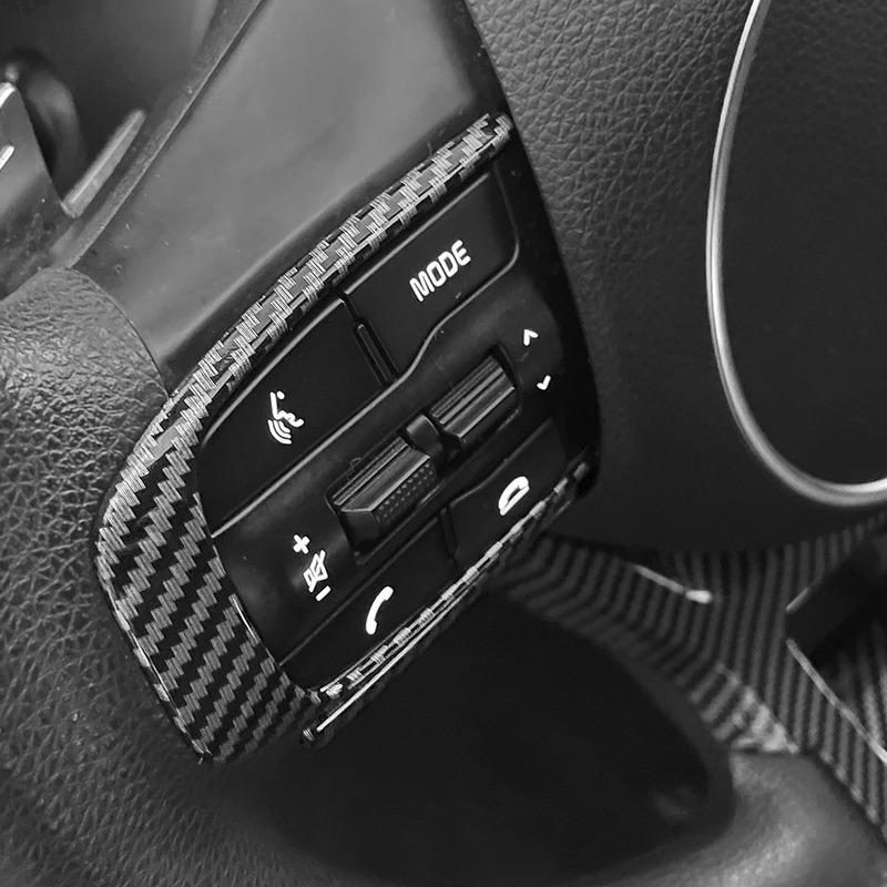 For KIA K5 -2024 LHD RHD Car Carbon Wood Style Steering Wheel Button Decor Cover Center Air Outlet Panel Trim Accessory
