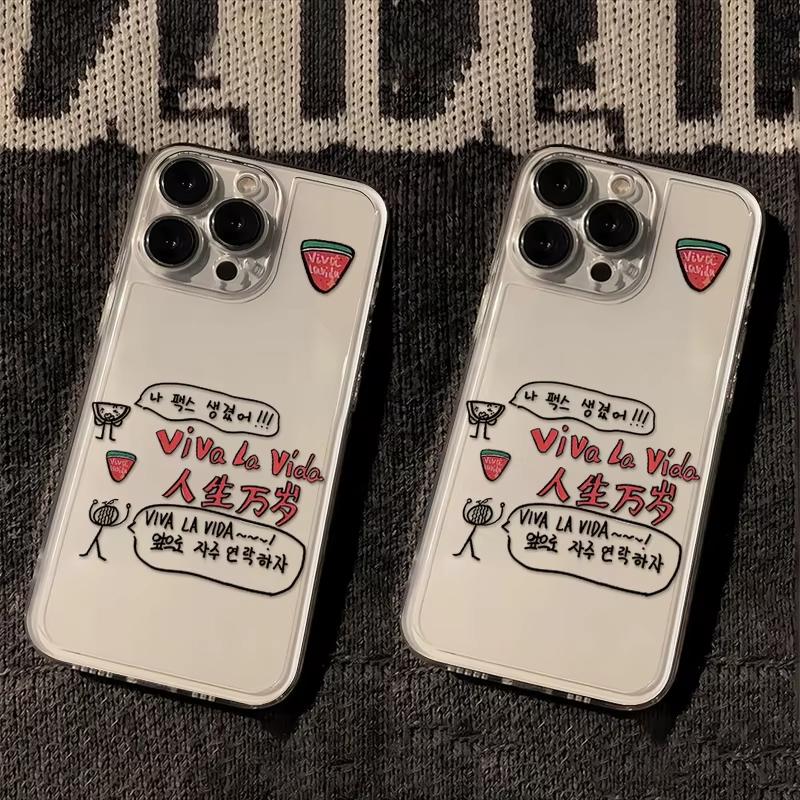 Прозрачный модный корейский чехол в стиле INS для IPhone 17 Air 16 15 14 13 12 11 Pro Max 16E Y2K Мягкая задняя защитная крышка