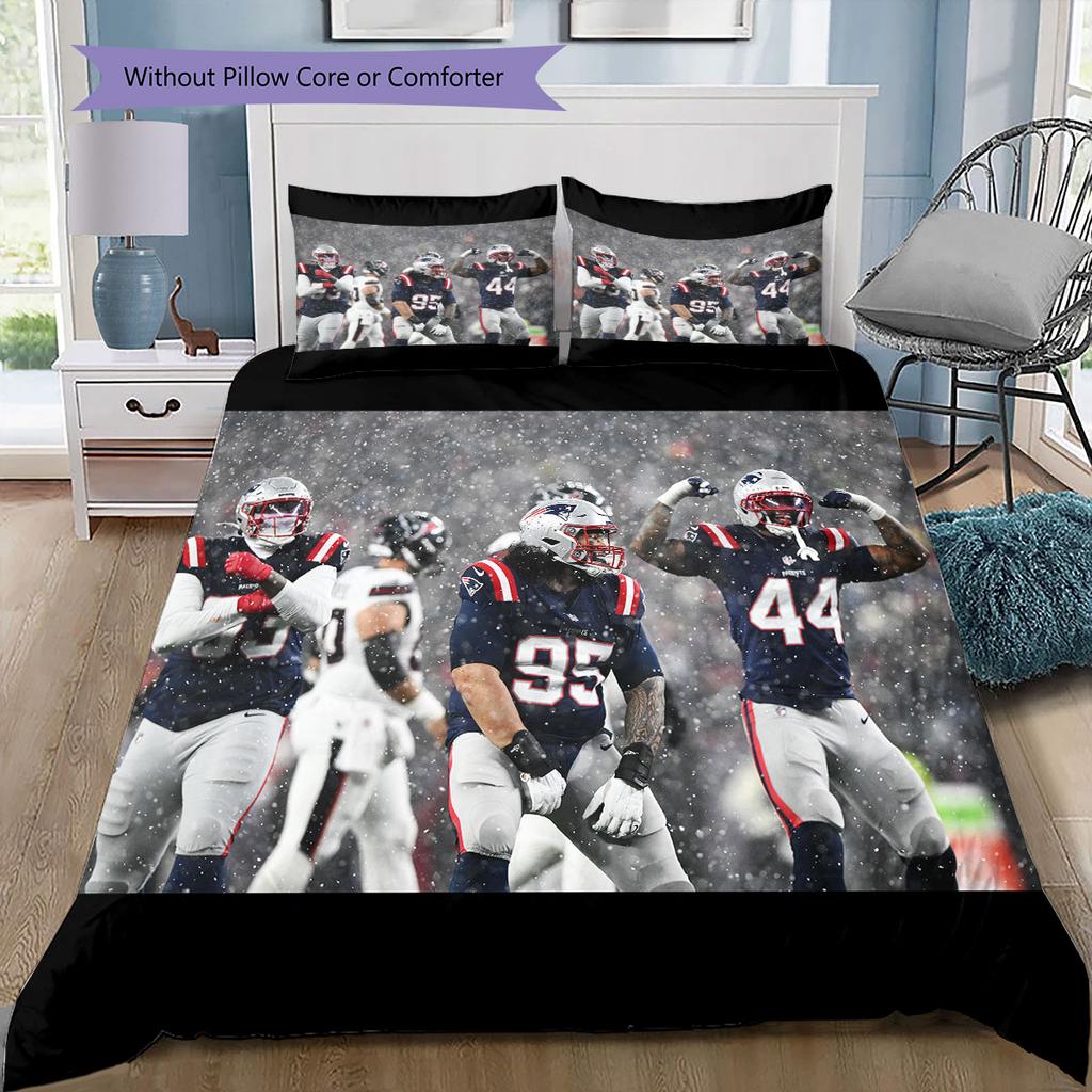 New England Patriots Players Pattern Bedding Home Decoration Birthday Gift ( 1 duvet cover + 2 pillowcase, without core),fan merchandise.