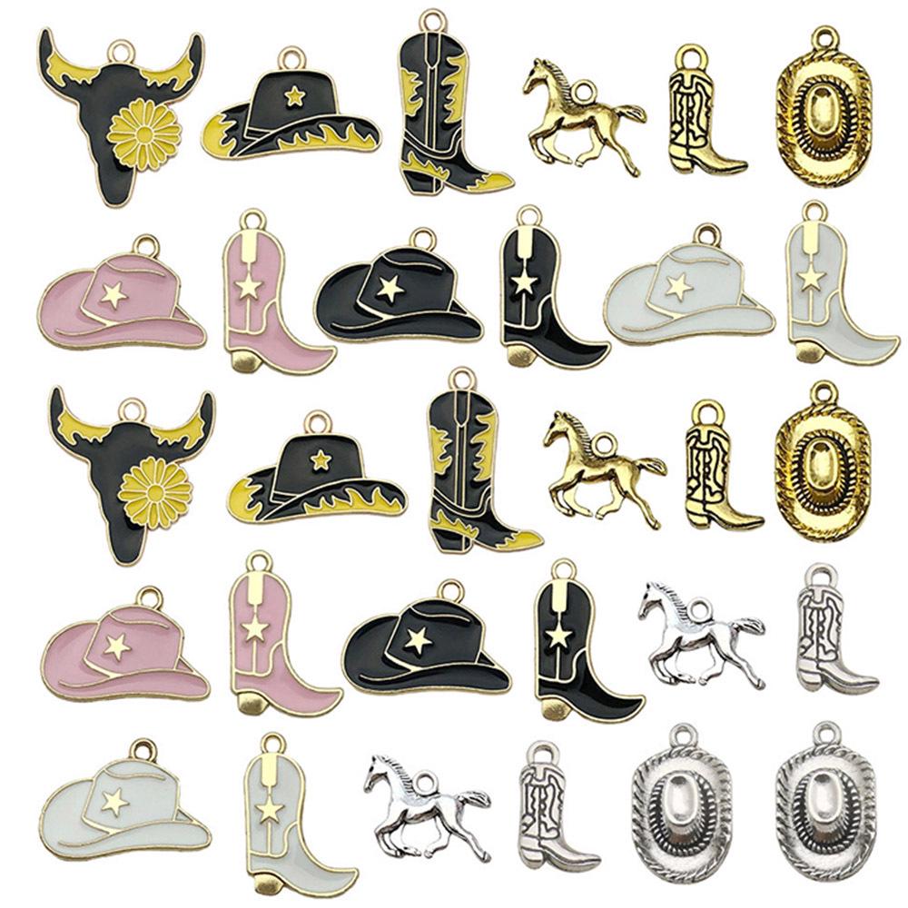 Западная ковбойская шляпа, сапоги, брелок с подвеской в виде лошади