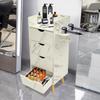 Шкаф для хранения с 4 ящиками, Черный/Тепло-белый/Мраморный цвет, Органайзер для салона красоты и парикмахерской 35*30*81см для парикмахерских, салонов красоты