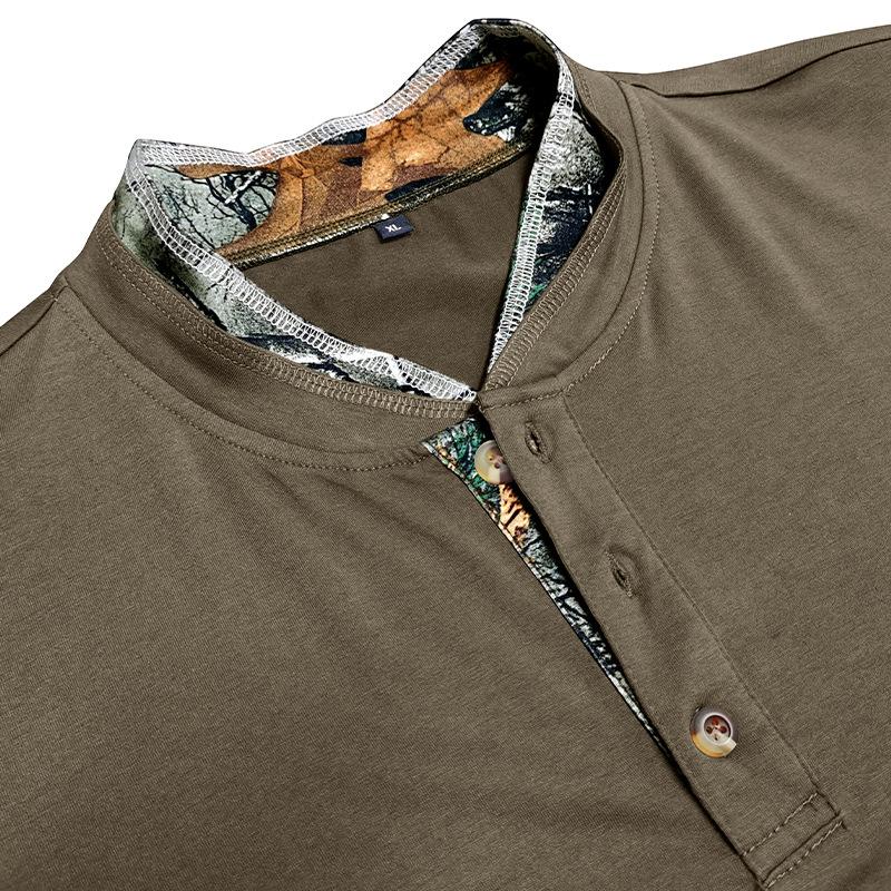 Мужская рубашка в европейском и американском стиле на осень и зиму с длинными рукавами и двойным воротником на пуговицах