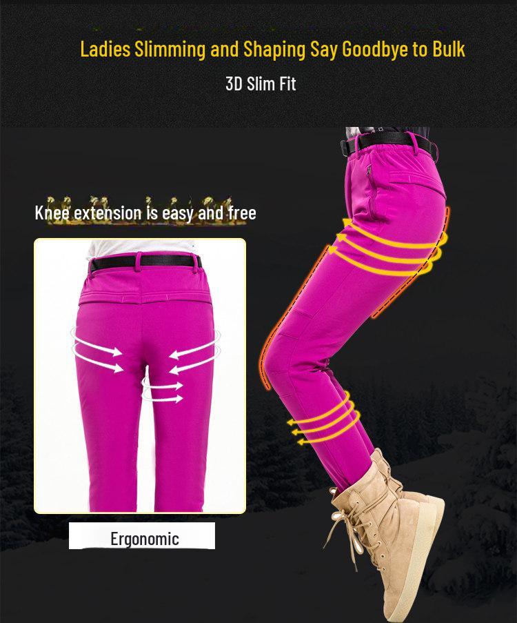 Мужские и женские водонепроницаемые ветрозащитные брюки софтшелл на флисовой подкладке для активного отдыха, лыж и альпинизма.