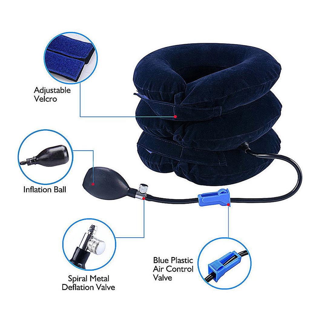 Устройство для вытягивания шеи. Надувной шейный воротник. Поддержка шеи. Мягкая шейная тяга.