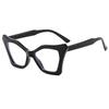 Large Frame Wind Black Frame Cat Eye Glasses, Plain Anti-Blue Light Flat Light With Myopia Degree