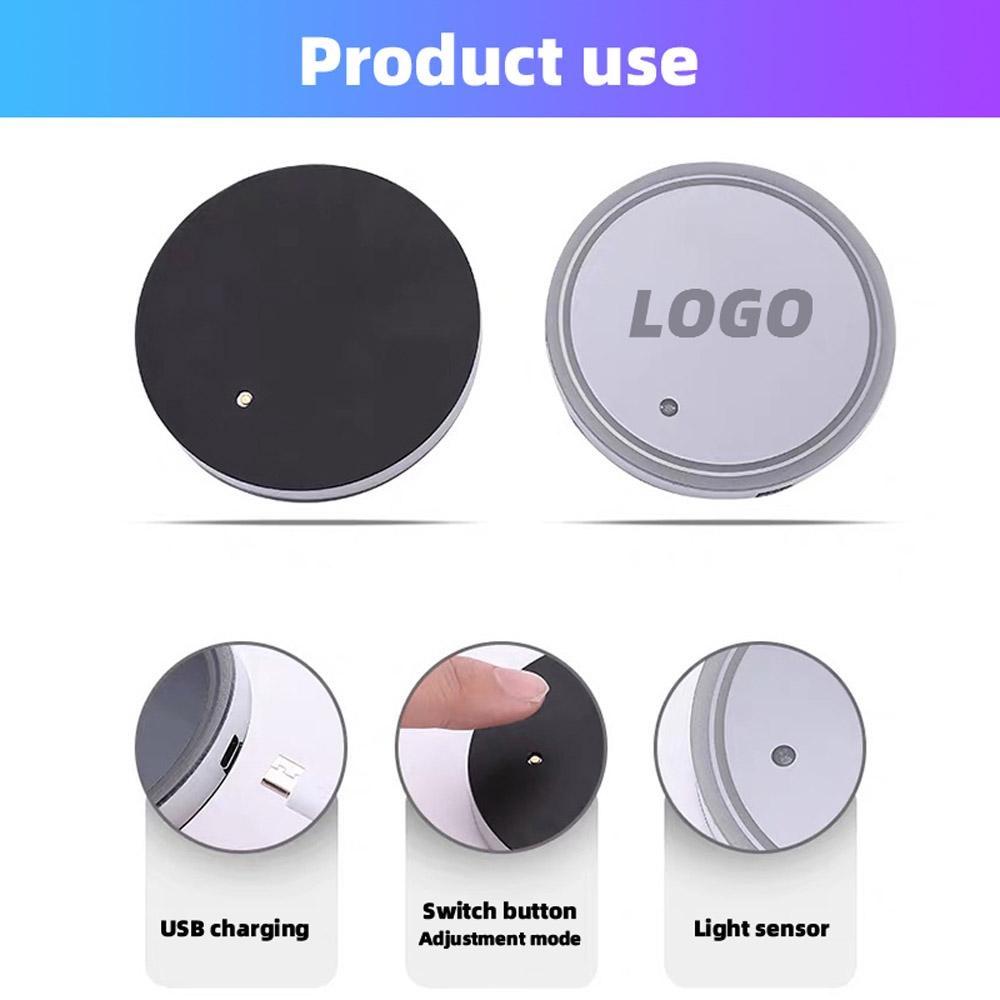 2 шт., автомобильный светодиодный подстаканник, нижний коврик для Nis0san Mitsu1bishi Maz2da Peug3eot Fo4rd V5olvo Jag6uar и т. д.