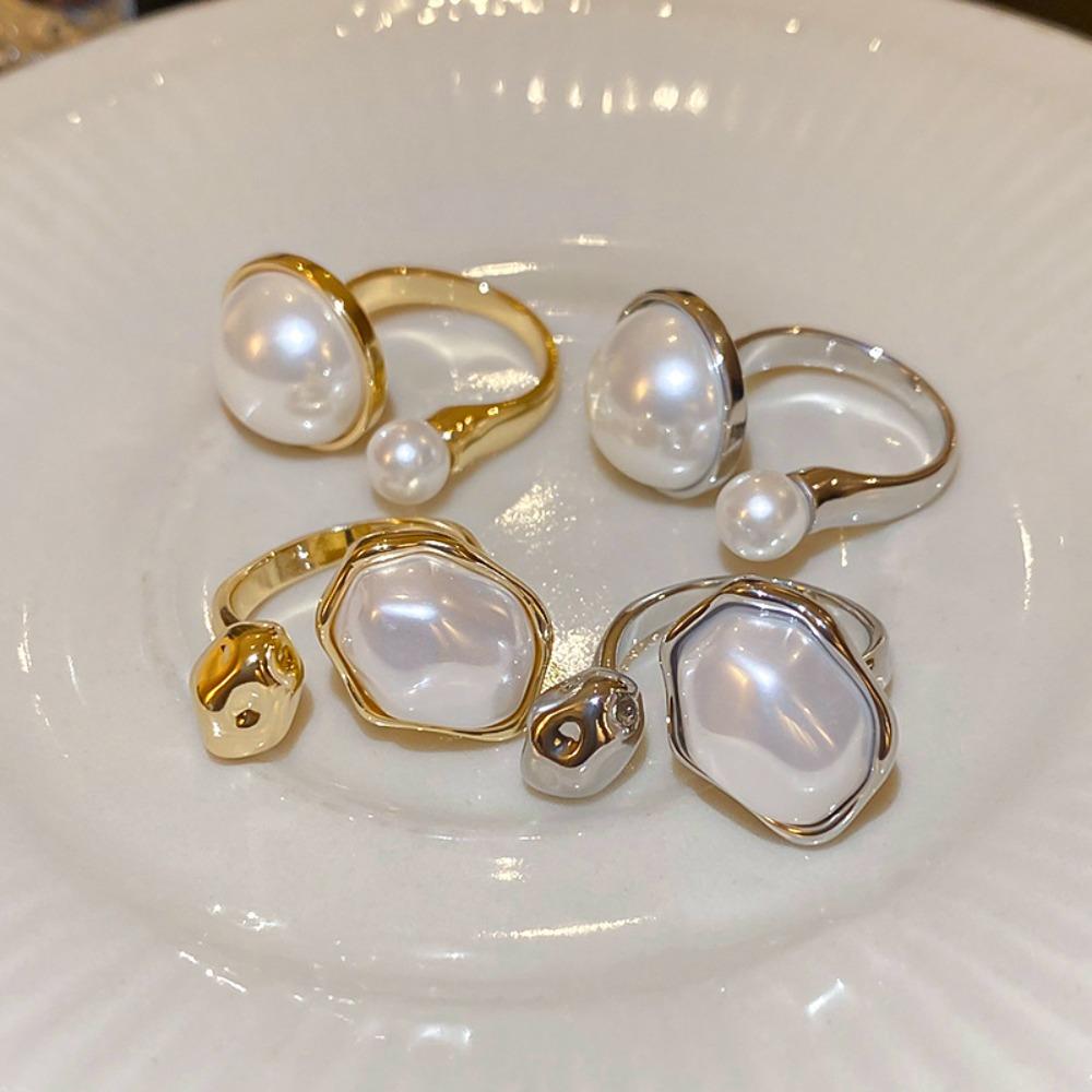 Ювелирные изделия Аксессуары Жемчужные Открытые Кольца Регулируемое Открытие Корейское Жемчужное Кольцо Элегантное Жемчужное Кольцо Вечеринка