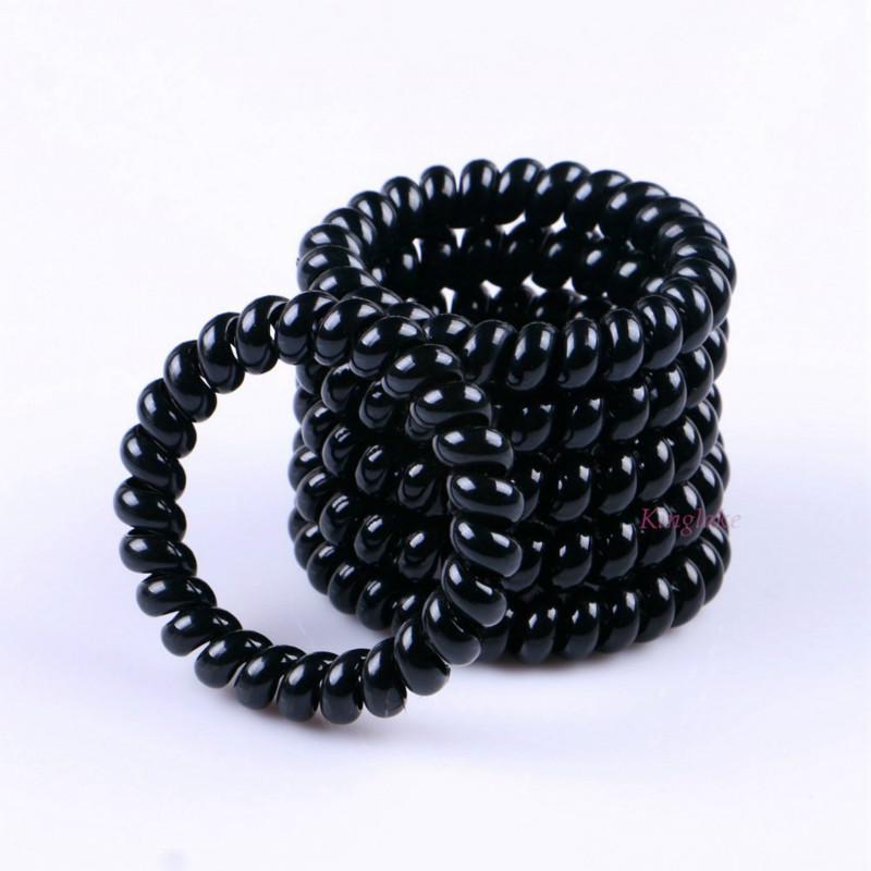 1 шт., женские резинки для волос, новые черные эластичные резиновые резинки для телефона, стильные резинки для волос и пластиковая веревка