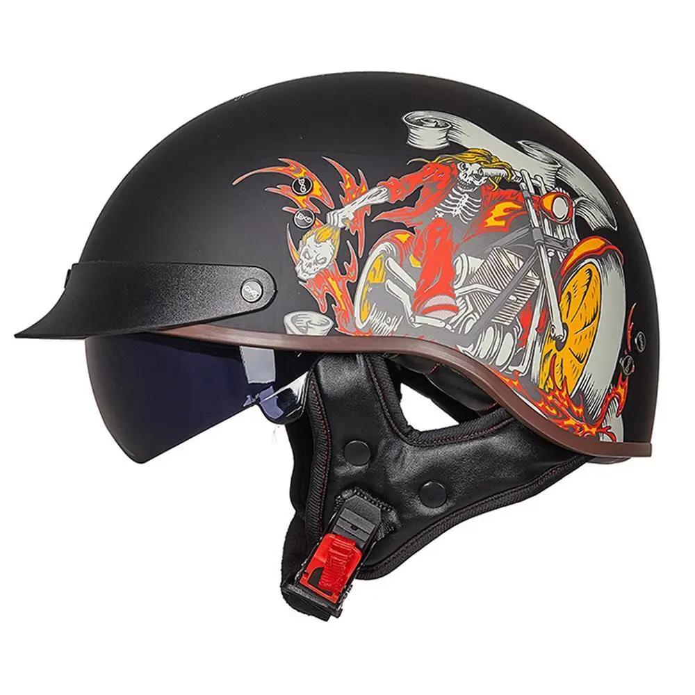 Новый мотоциклетный шлем Casco Moto Половинка шлема Немецкий Классический Moto Шлем Ретро DOT Сертификация Capacete De Moto Шлем