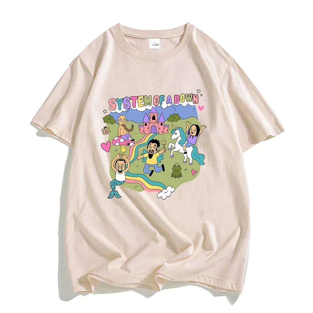 Футболка унисекс System of A Down Band, высокая мягкая футболка, женская футболка с рисунком из мультфильмов, рок-музыка, уличная одежда, футболки, женская одежда
