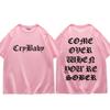 Рэппер Lil Peep Come Over When You're Sober Tour Футболка с принтом Унисекс Женская мода в стиле хип-хоп Негабаритные футболки Футболка уличного тренда