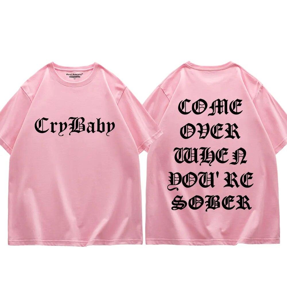 Рэппер Lil Peep Come Over When You're Sober Tour Футболка с принтом Унисекс Женская мода в стиле хип-хоп Негабаритные футболки Футболка уличного тренда