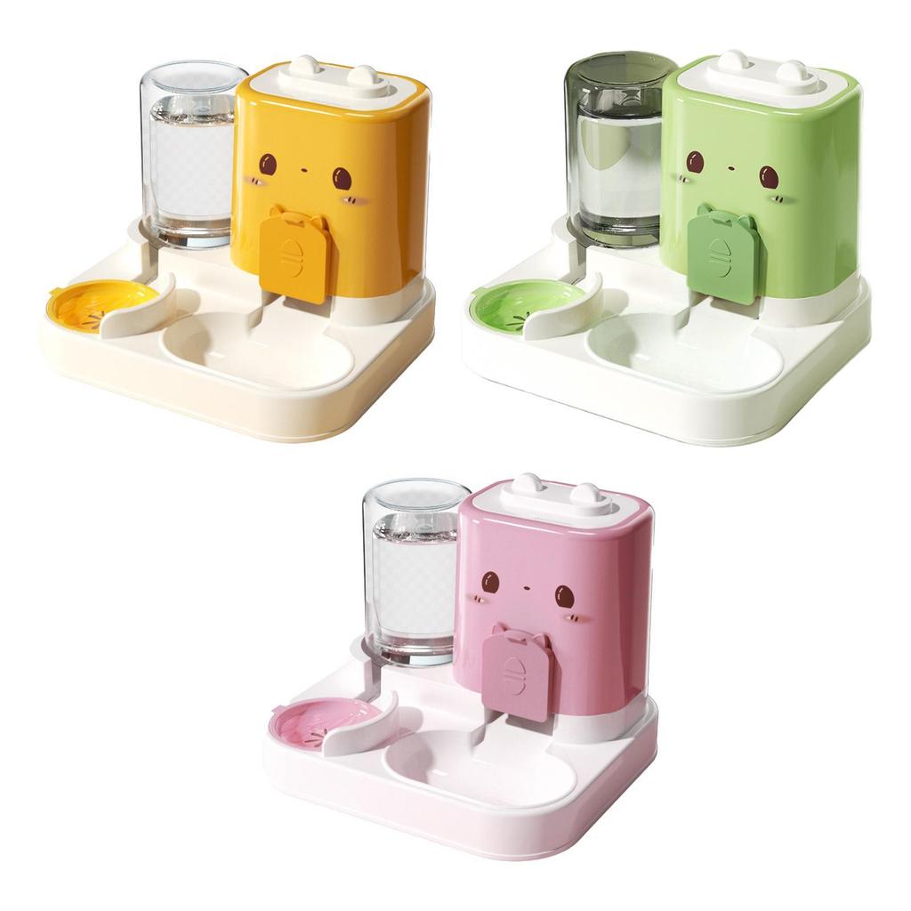 2 in 1 Automatic Pet Feeder Cats Feeder Container Convenient Compact Dog Bowl