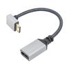Angled Cable 4K Mini HDMI Plug To HDMI 2.0 Connector SUNROZ Gray Aluminum Braided, 20 Cm (Down) (A486730)