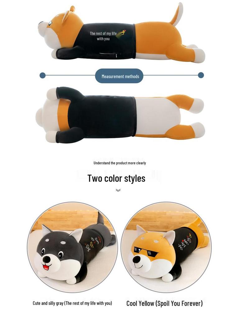 Большая мягкая плюшевая подушка-собака хаски - Утешительная кукла для детей