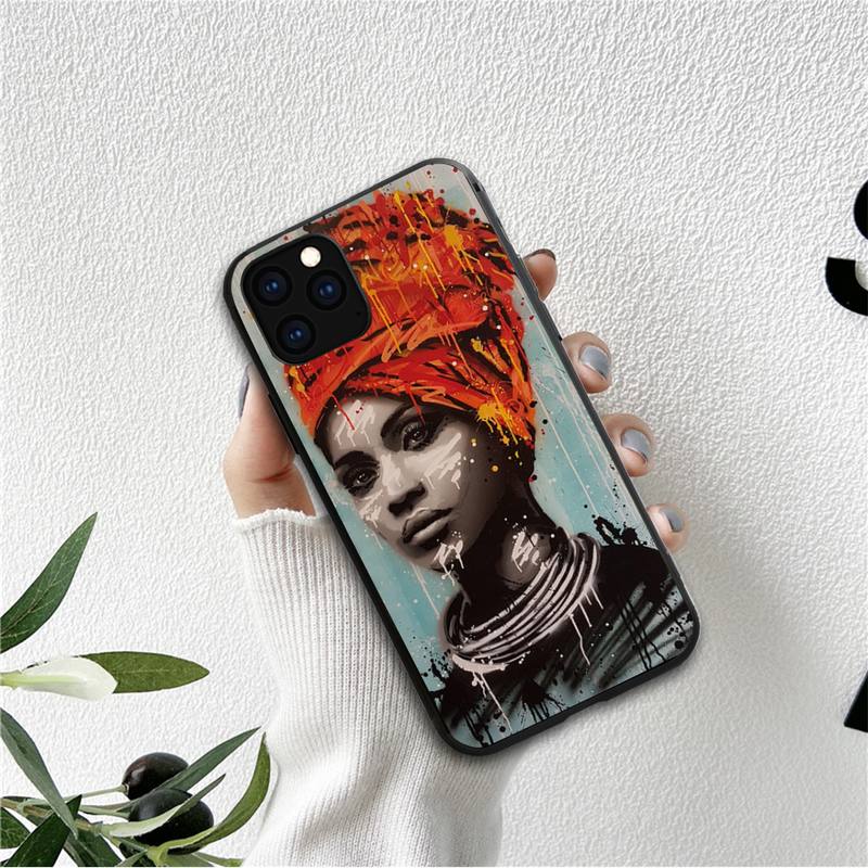 Чехол для телефона Doodle black women fashion girl для iPhone 12 11 13 7 8 6 s plus x xs xr pro max mini shell