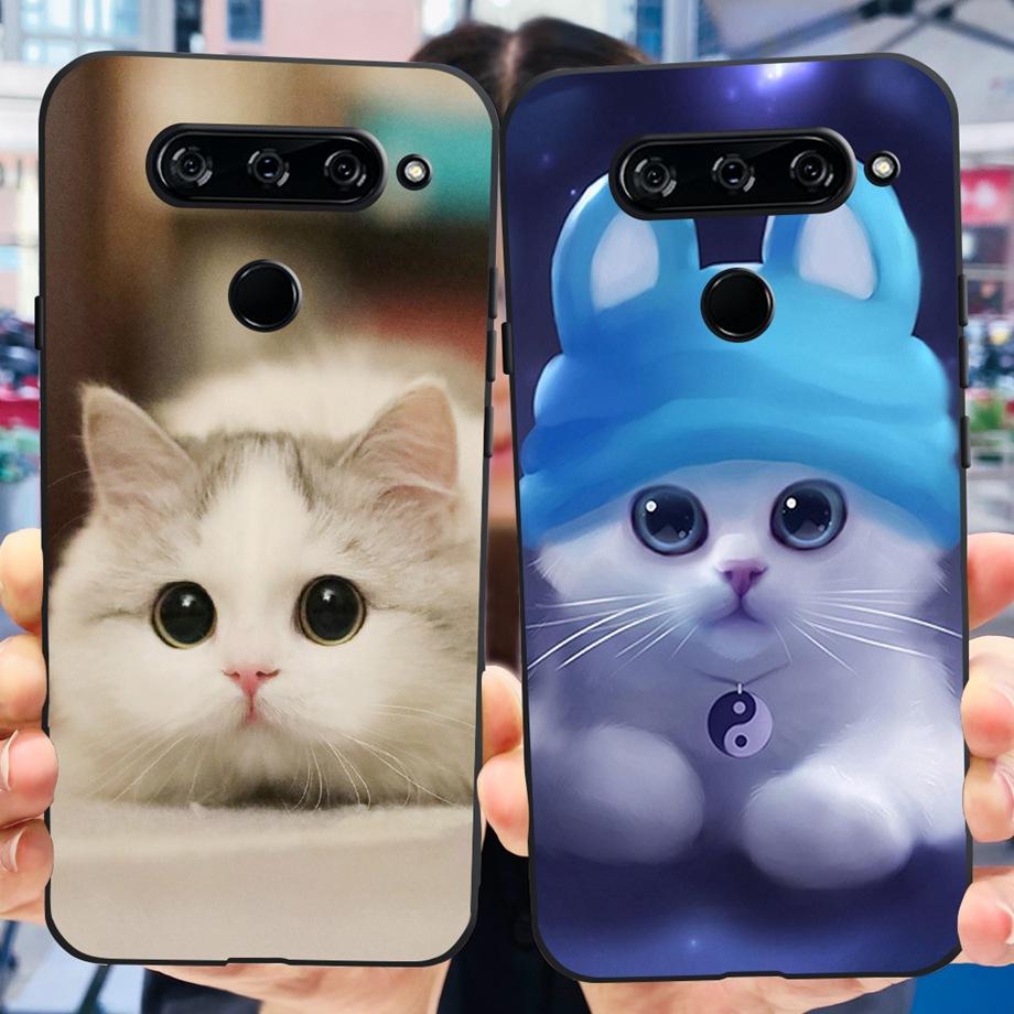 Чехол-крышка для LG V40 ThinQ Для LG V35 V35+ ThinQ Мягкие ТПУ Силиконовые Чехлы Модный Цветочный Милый Рисунок Funda Для LGV40 ThinQ Capa