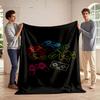 Colorful Neon Game Controllers Design Blanket Flannel blanket for bedroom, living room, sofa, and nap sofas.