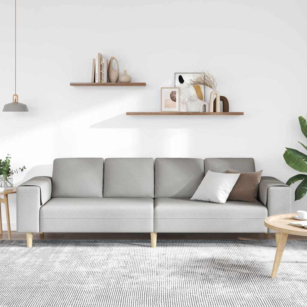 Living Room Sofa Cloud Grey 250 x 77 x 76 cm Polyester