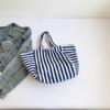 Yogodlns Новая модная холщовая сумка в полоску в стиле ретро с ручкой сверху, летняя сумка для отдыха, большая вместительная универсальная сумка на плечо