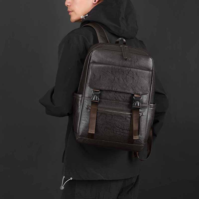 Мужской ПУ рюкзак деловой компьютерный рюкзак большой емкости рюкзак для улицы студенческий школьный рюкзак