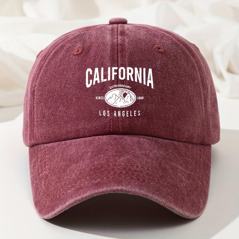 Baseball Hat Outdoor Casual Running Cap Retro Washed Casual Curved Brim Letter Print Baseball Cap