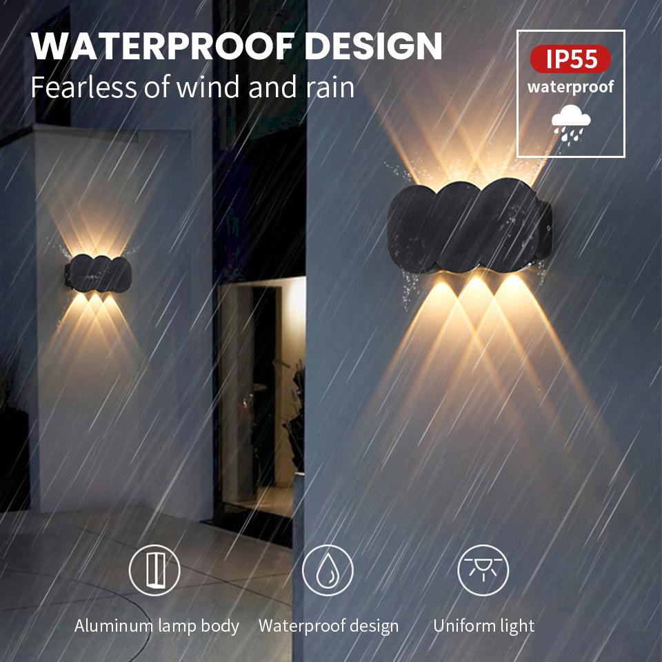 Aluminium LED Wall Light Outdoor Indoor 4W 6W 8W 10W AC85-265V Up Down White Black Modern Light For Home Garden Bedroom Corridor