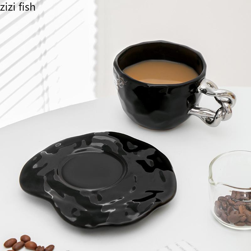 Керамические кофейные чашки и тарелки, наборы Чашки для послеобеденного чая, чашки для воды, кружки для чая, чашки для завтрака, тарелки для димсамов, кофейные кружки, молочные кружки