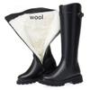 High Boots Female Genuine Leather  Winter Wool Warm Women's Long Boots Large Size Riding Boots Women