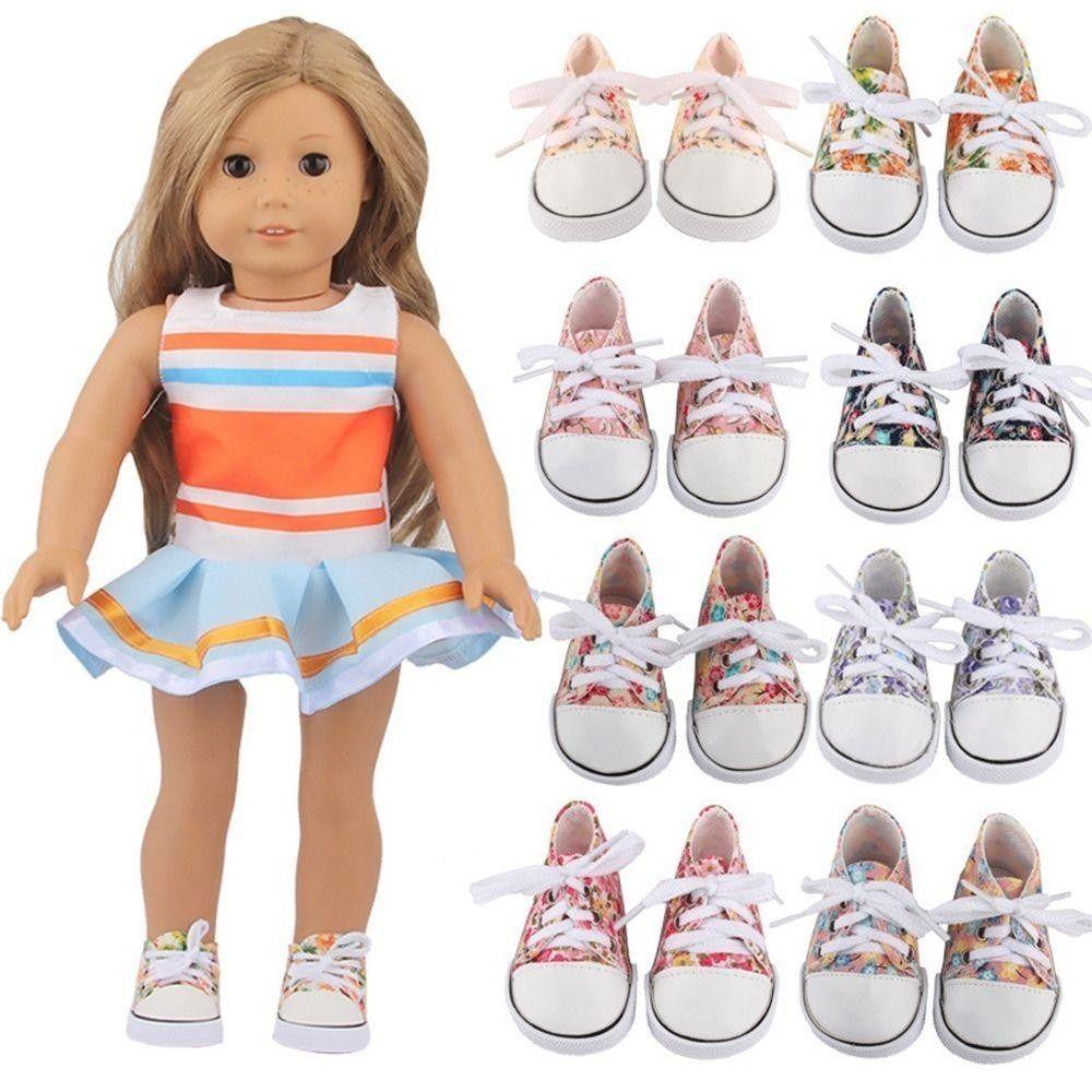 1 Pair Lace-up Doll Canvas Shoes Mini Doll Sneakers Sneakers Shoes BJD Doll Shoes Girl Gift