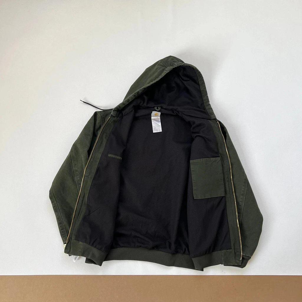 J25 Тяжелая стираная J130 Куртка-бомбер с капюшоном, потертая, винтажная, для автомобиля