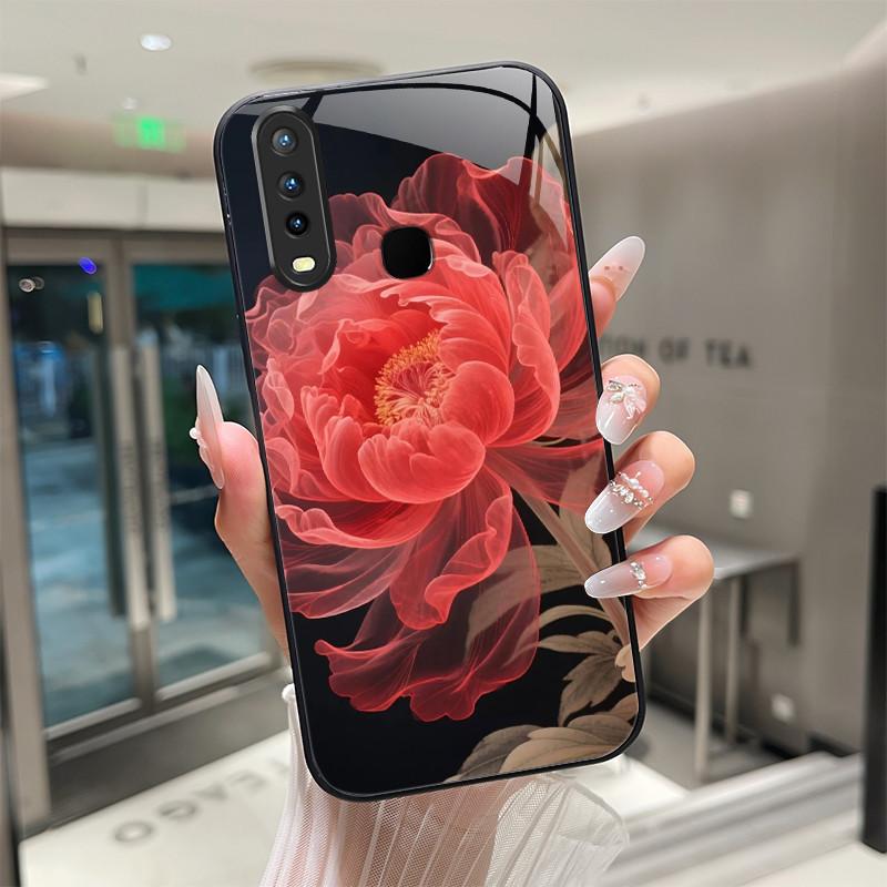 Красивый Цветок Милые Кошки Чехол Для Vivo Y11 2019 1906 Y12 Y17 Y15 Y19 Закаленное Стекло Чехол Для Телефона Защитная Крышка Жесткий Корпус