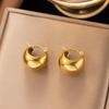 Elegant Retro Stainless Steel Earrings with Exaggerated Design for Women