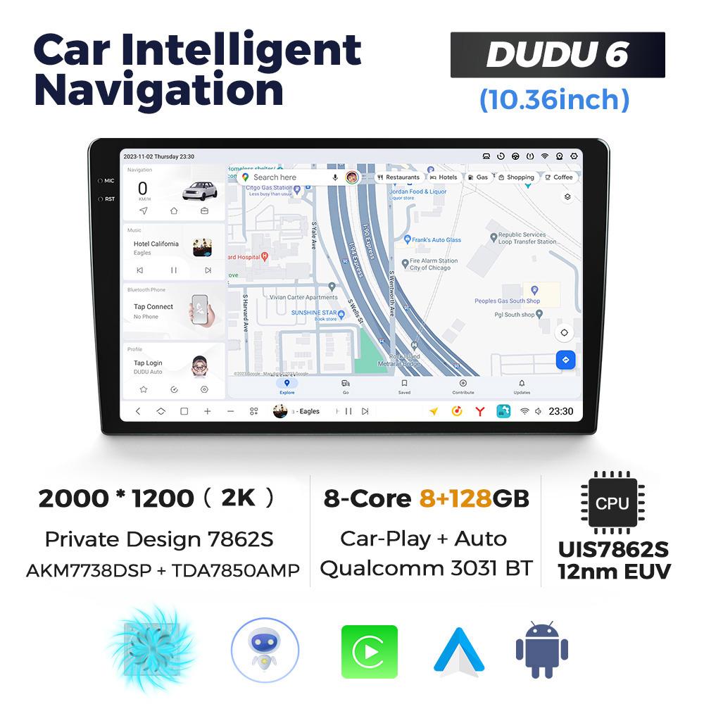 DUDUAUTO DUDU 7 DUDU7 Android 13 Wireless CarPlay Auto Universal 9.5" 10.36" Car Radio Multimedia Player GPS Intelligent System