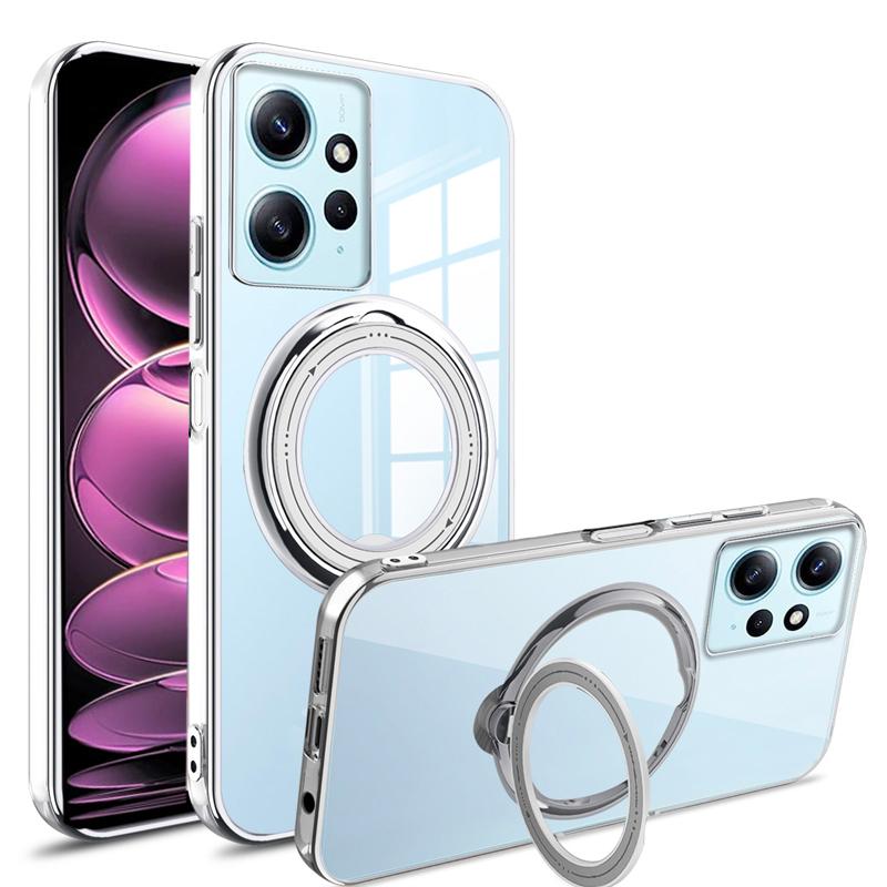 Shockproof Plating Clear Ring For Magsafe Case For Xiaomi Redmi Note 12 11 Pro 11S A1 12C 10C 9A 9AT Poco X3 NFC X4 X5 Pro 5G 4G Soft Silicone Cover