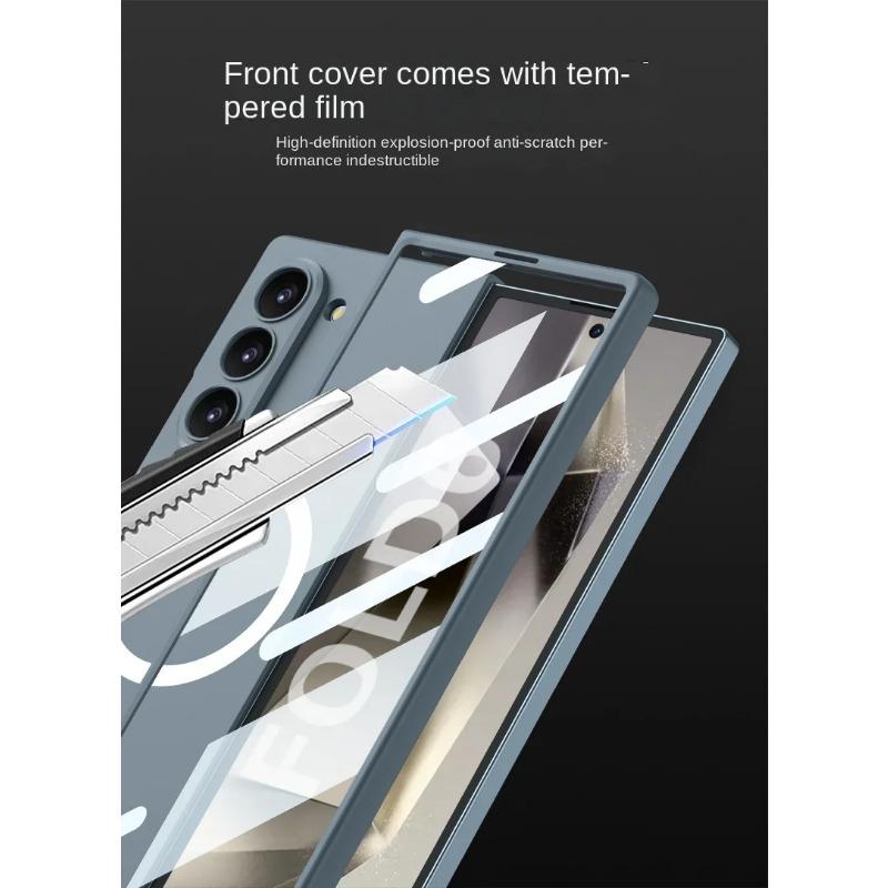 Магнитный чехол для телефона с беспроводной зарядкой для Samsung Galaxy Z Fold 6 5 4 3 Fold6 Fold5 Fold4 Fold3 5G Hard Shell Защитный чехол