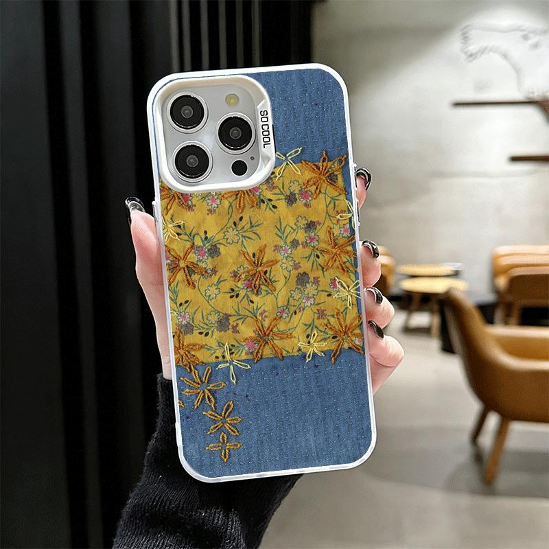 Ретро Джинсовый Рисунок Ударопрочный Чехол для Телефона для iPhone 18 17 Air 16 16E 15 Pro Max 14 Plus 13 Mini 12 Задняя Крышка Противоударный Fundas