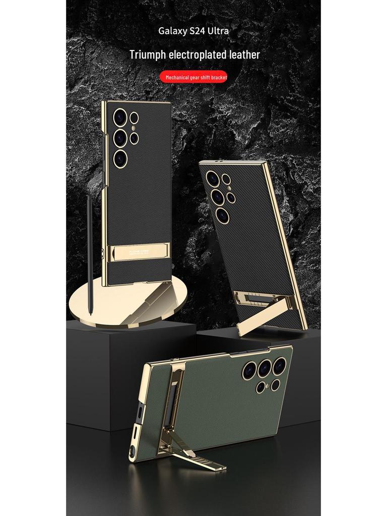 Чехол и держатель для телефона Samsung S24/S25 из ультра-гальванизированной кожи