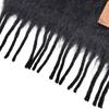 Very Good LOEWE Scarf Anagram Leather Patch Fringe Long black mohair Women Used
