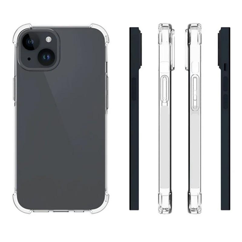 Для iPhone 15 Plus Задняя крышка WANLONFENG TM Серия 2.0мм Прозрачный ТПУ Чехол для телефона (Большое отверстие для линзы)