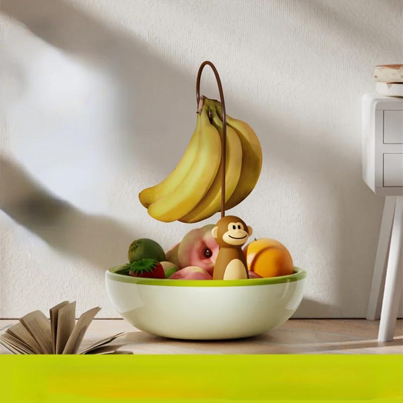 Креативная подставка для бананов в виде обезьяны, фруктовая чаша, контейнер для закусок с герметичной крышкой, органайзер для хранения на кухне