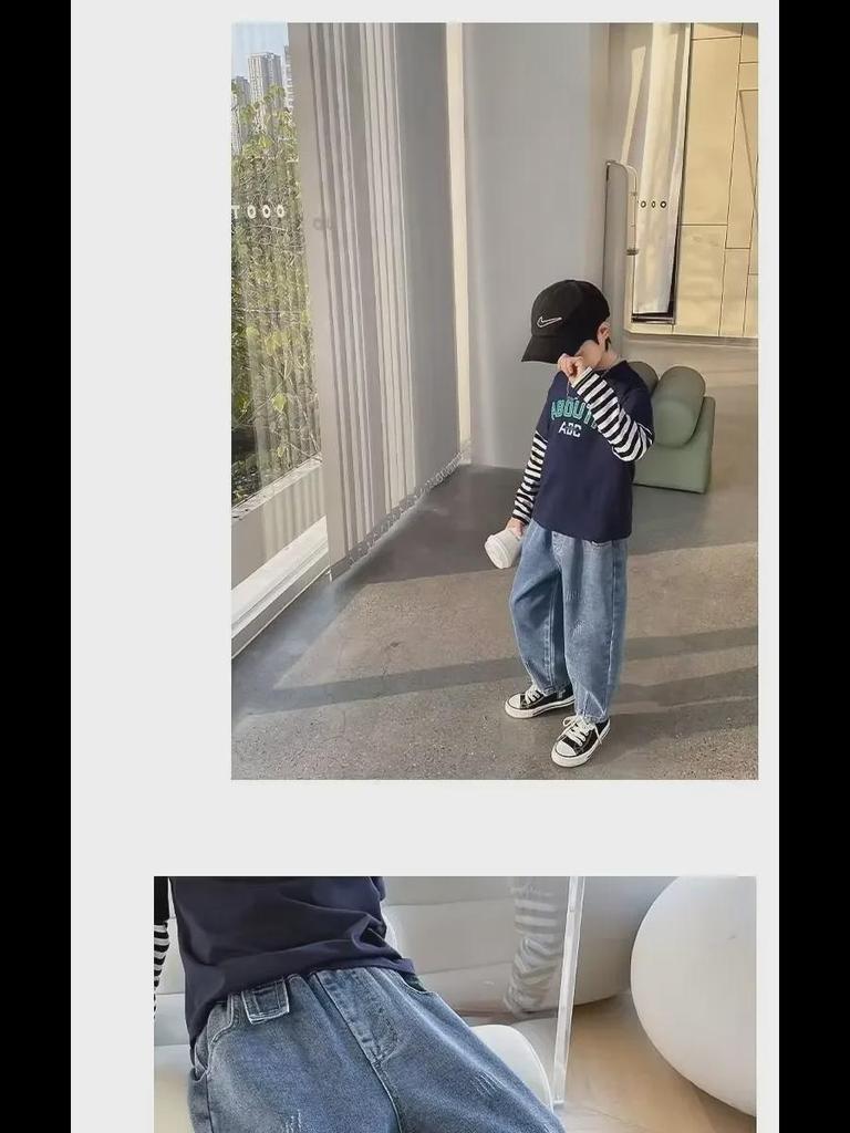 Весна 2024 Модные джинсы для мальчиков - Осенняя коллекция для детей среднего и старшего возраста