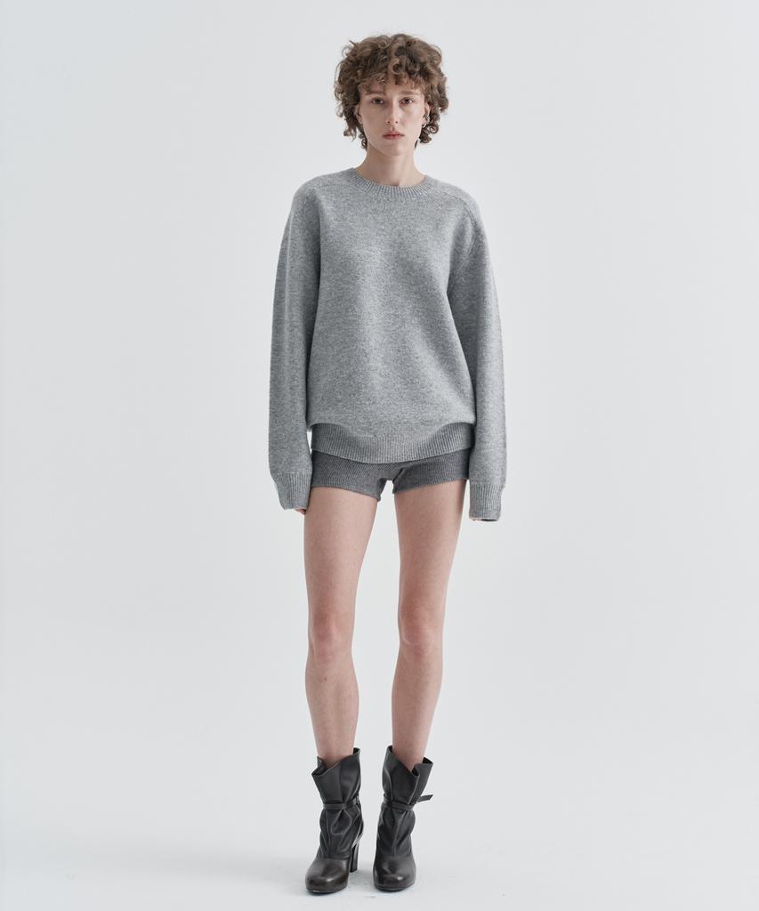 EZIO WOMEN W Plain Round Knit_Melange Gray